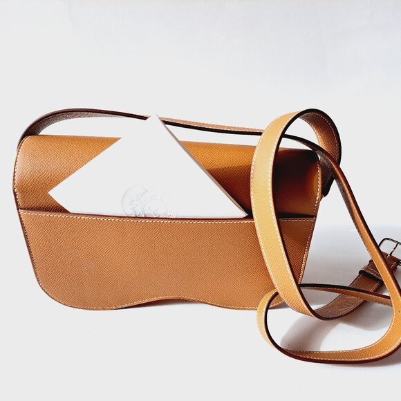 NEW Hermès Gold Della Cavalleria Elan Epsom Calfskin Bag Silver Hardware, 2024 - Picture 12 of 16